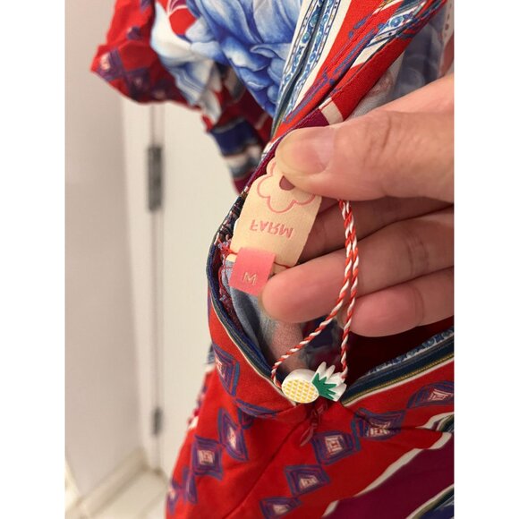 NEW Farm Rio Macaw Printed Midi Kimono Style Scarf Dress Coverup MEDIUM - Picture 10 of 11